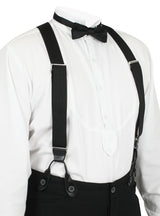 Black Elastic X-Back Braces (Long)