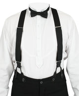 Black Elastic X-Back Braces (Long)