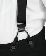 Black Elastic X-Back Braces (Long)