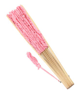 Battenberg Lace Fan - Pink
