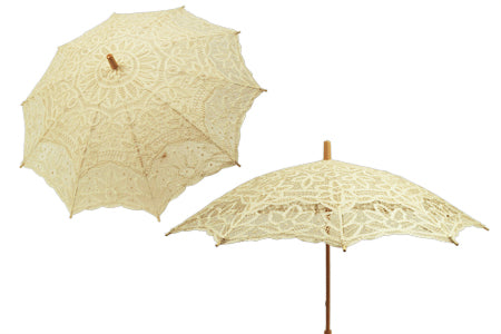 Battenberg Lace Parasol - Ivory