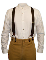 Brown Elastic Y-Back Braces (Long)