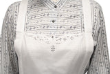 Linen Apron with Battenberg Lace - White