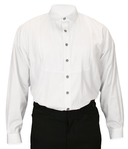 Classic Mens White Cotton Banker/Club Collar Dress Shirt (Big & Tall Size 3X) | 19th Century | Historical | Vintage Classic Mens White Cotton Banker/Club Collar Dress Shirt (Big & Tall Size 3X) | 19th Century | Historical | Vintage