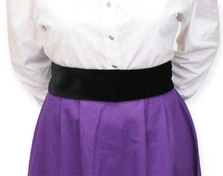 Narrow Velvet Belt - Black
