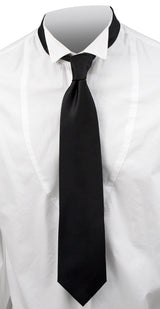 Four-In-Hand Tie - Black Satin