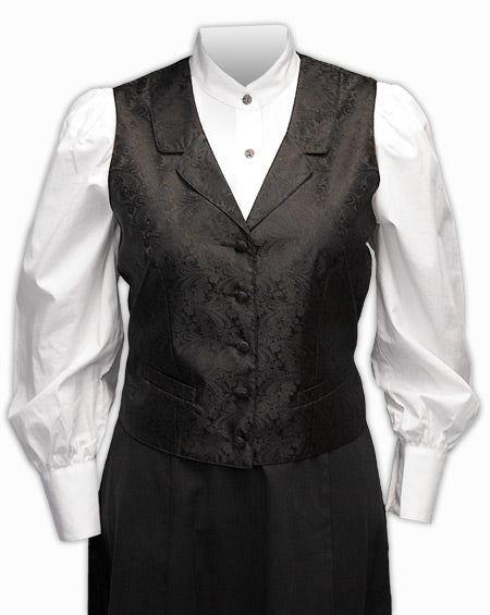 Scully - Womens Black Paisley Vest Scully - Womens Black Paisley Vest