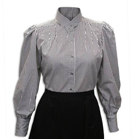Pinstripe Blouse - Black/White
