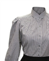 Pinstripe Blouse - Black/White