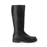 Captains Mid-Calf Boot - Black Faux Leather
