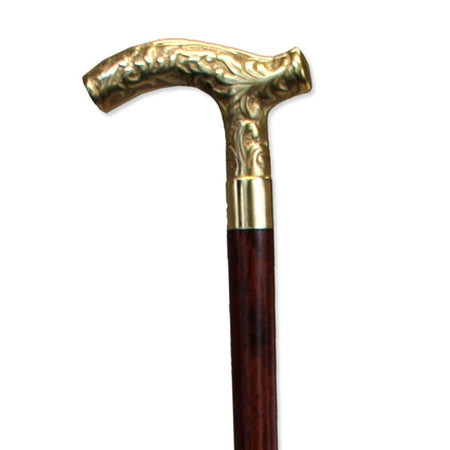 Derby Cane - Brass with Walnut