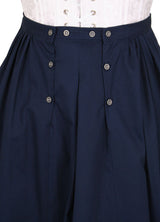 Cotton Twill Walking Skirt - Navy