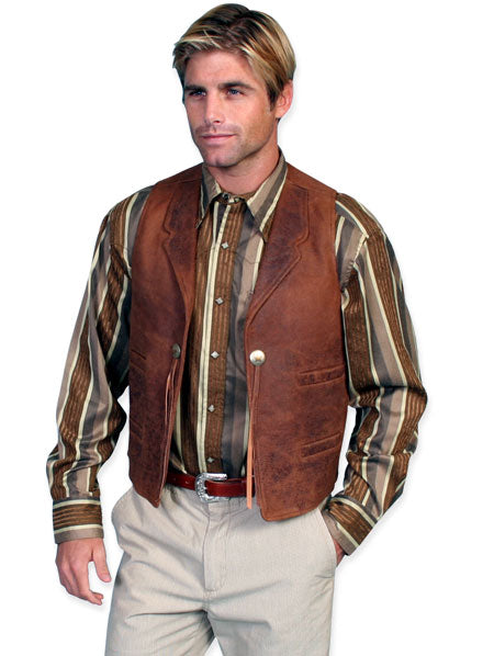 Open Range Leather Vest - Brown