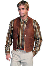 Open Range Leather Vest - Brown