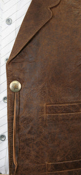 Open Range Leather Vest - Brown