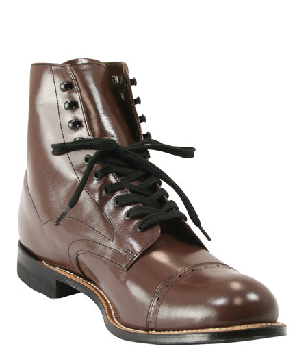 Mens Lace Up Boots - Brown Leather