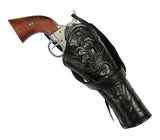 Western Holster - RH Cross-Draw - Black Tooled Leather