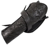 Western Holster - RH Cross-Draw - Black Tooled Leather