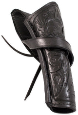 Western Holster - RH Cross-Draw - Black Tooled Leather