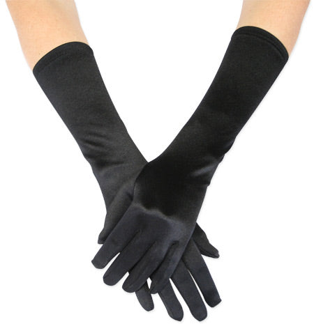 Elbow Length Satin Gloves