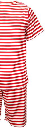 Mens 1900s Bathing Suit - Red/White