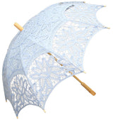 Battenberg Lace Parasol - Light Blue