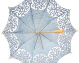Battenberg Lace Parasol - Light Blue
