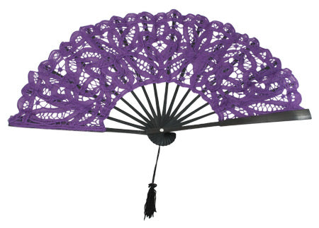 Fan, Battenberg Lace - Purple