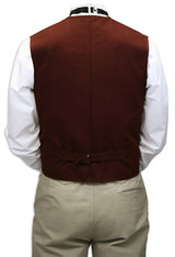 Canvas Double Breasted Vest - Crimson