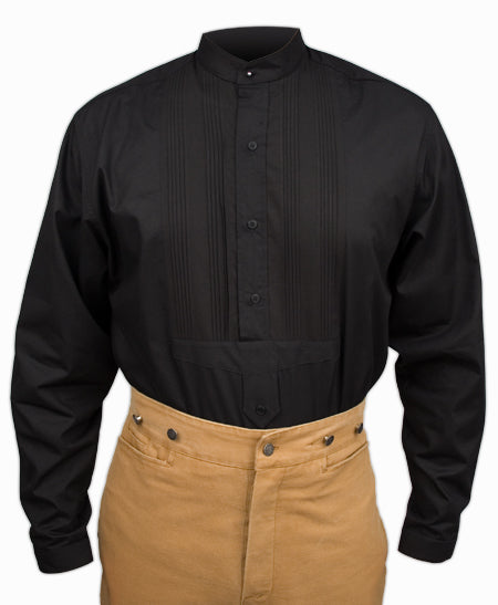 Pleated Dress Shirt - Black