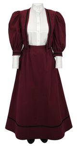 Ladies Edwardian Suit - Burgundy