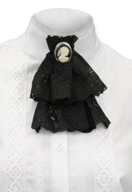Victorian Lace Jabot - Black