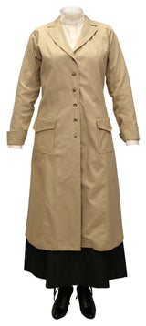 Ladies Car Coat - Khaki Twill