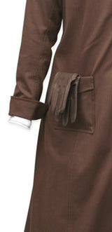 Ladies Car Coat - Chocolate Twill