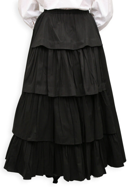 Twill Bustle Skirt - Black