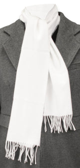 Cashmere Wool Scarf - Snow White