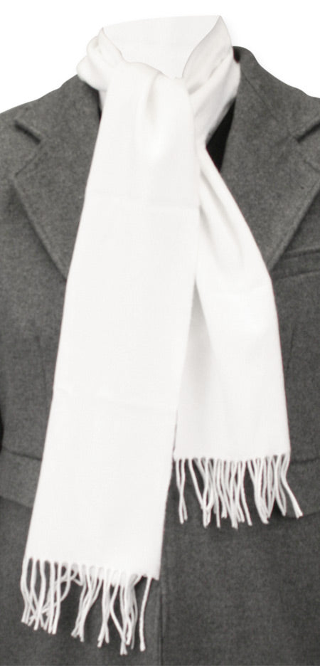 Cashmere Wool Scarf - Snow White