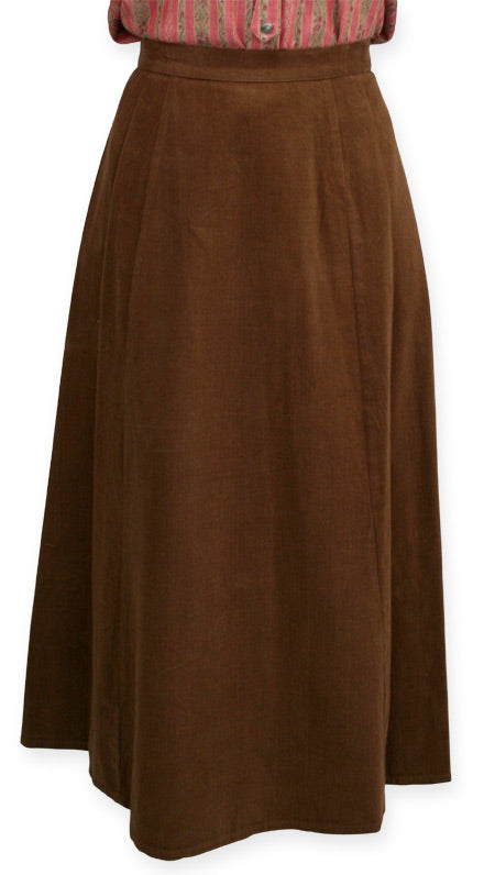 Brushed Twill Gibson Girl Skirt - Brown