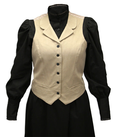 Ladies Brushed Twill Vest - Tan