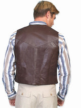 Snap Front Vest - Soft Touch Lamb Leather - Brown