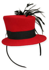 Fascinator Mini Top Hat - Red