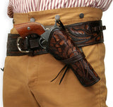 Western Holster - RH Cross-Draw - Two-Tone Brown Tooled Leather