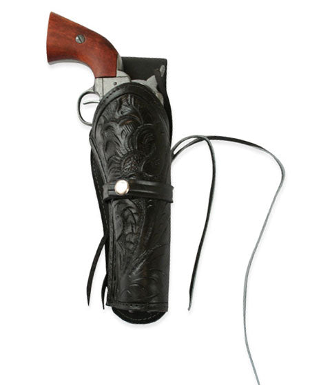 Western Holster - RH Draw - Black Tooled Leather