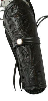 Western Holster - RH Draw - Black Tooled Leather