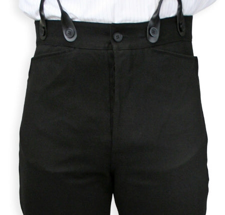 Livingston Black Brushed Cotton Trousers