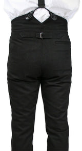 Livingston Black Brushed Cotton Trousers