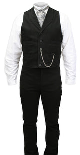 Livingston Black Brushed Cotton Trousers
