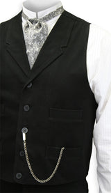Livingston Black Brushed Cotton Vest