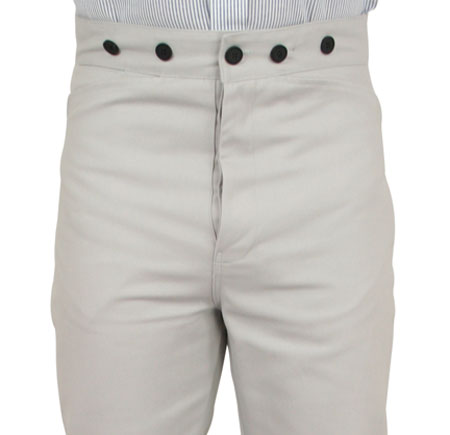 Madison Brushed Cotton Trousers - Light Gray