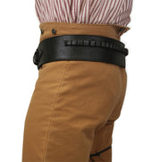 (.44/.45 cal) Western Gun Belt and Holster - RH Draw - Plain Black Leather